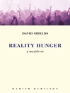 Reality Hunger (eBook): A Manifesto